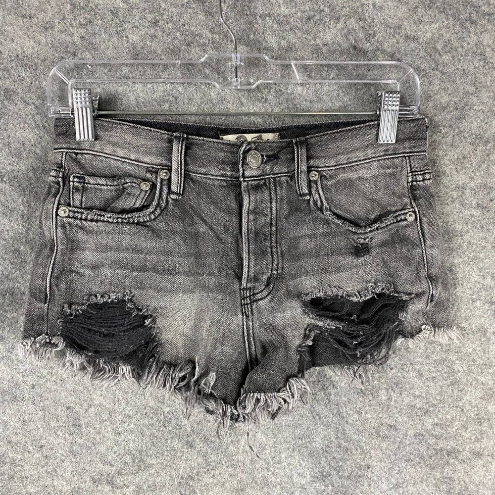 We The Free People Cut Off Shorts Size 24 Women's Denim 100% Cotton Gray